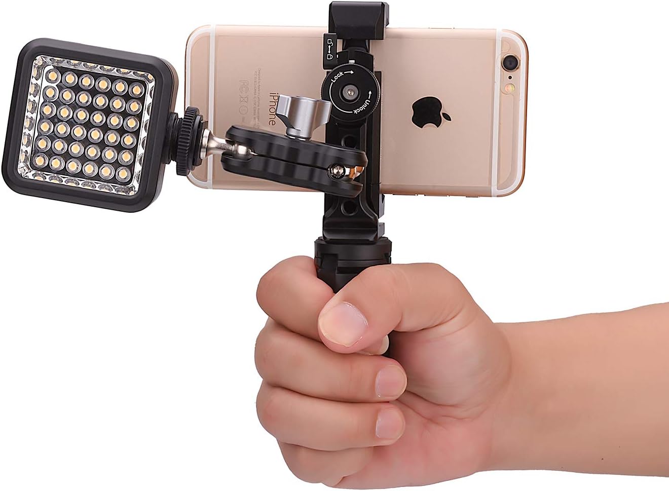 Metal Phone Tripod Mount with Cold Shoe,Woohoto 360 Rotation,Compatible with iPhone 11 Pro Tripod Mount, Sumsung Smartphone Holder Adapter, Cell Phone Clamp,Video Rig Mount for Live Streaming: Camera & Photo