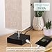 ZEEFO USB Table Lamp, Modern Design Bedside Table Lamps with USB Charging Port, Black Metal Base and Fabric Shade Nightstand Table Lamps is Perfect for Bedroom, Living Room, Study Room (Square)