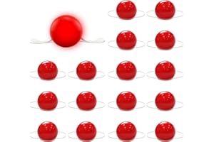 Haull 16 Pcs Bulk Red Light up Noses Christmas Reindeer LED Red Clown Noses Blinking Decor Clown Costume Accessories Party Supplies