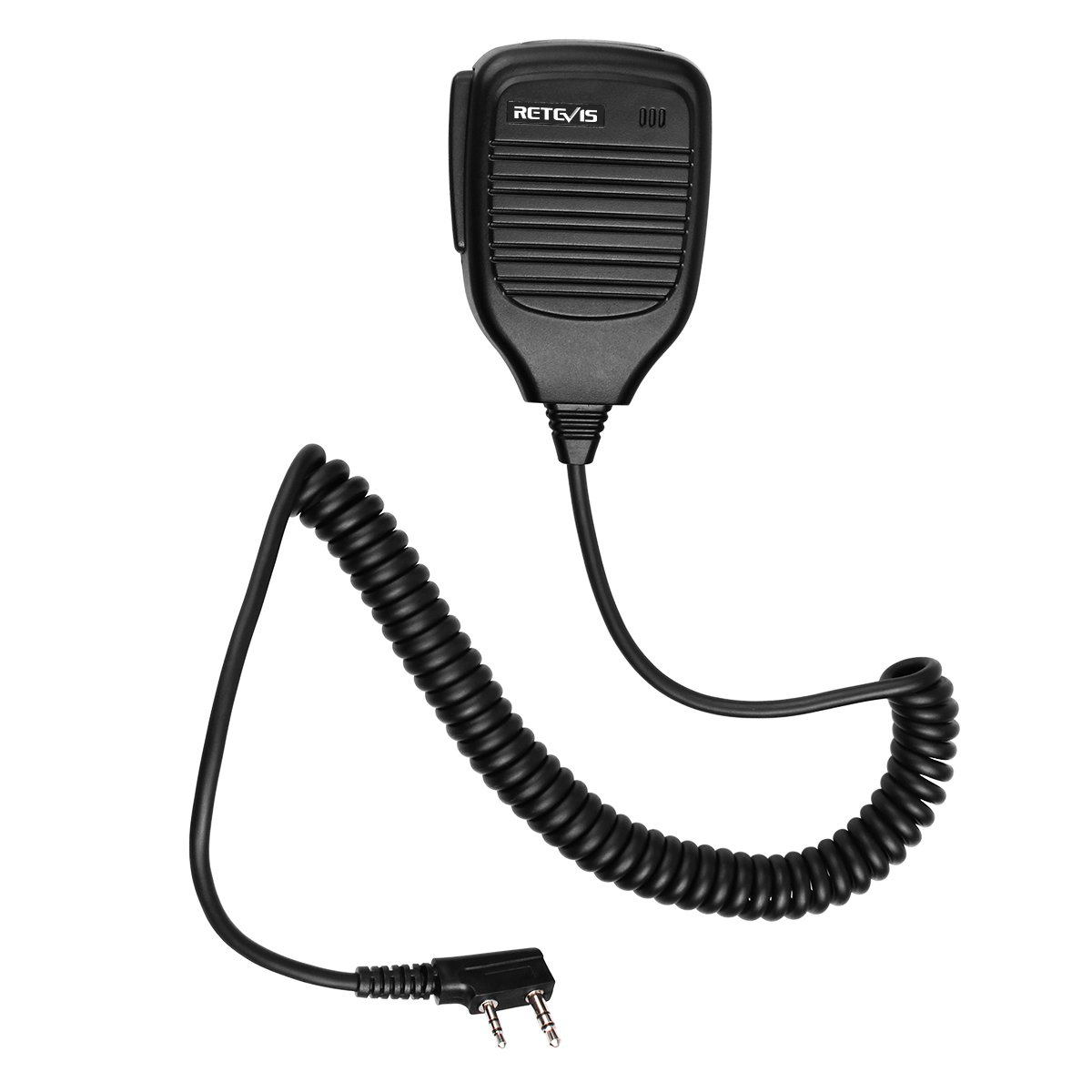 Retevis Remote Speaker Mic 2 Pin, Walkie Talkie Handheld Speaker Compatible with RT24 RT27 RT668 RT85 eSynic Baofeng UV-5R BF-888S Kenwood TYT Suitable for Police Stations, Event Venues, Farms (1 pcs)