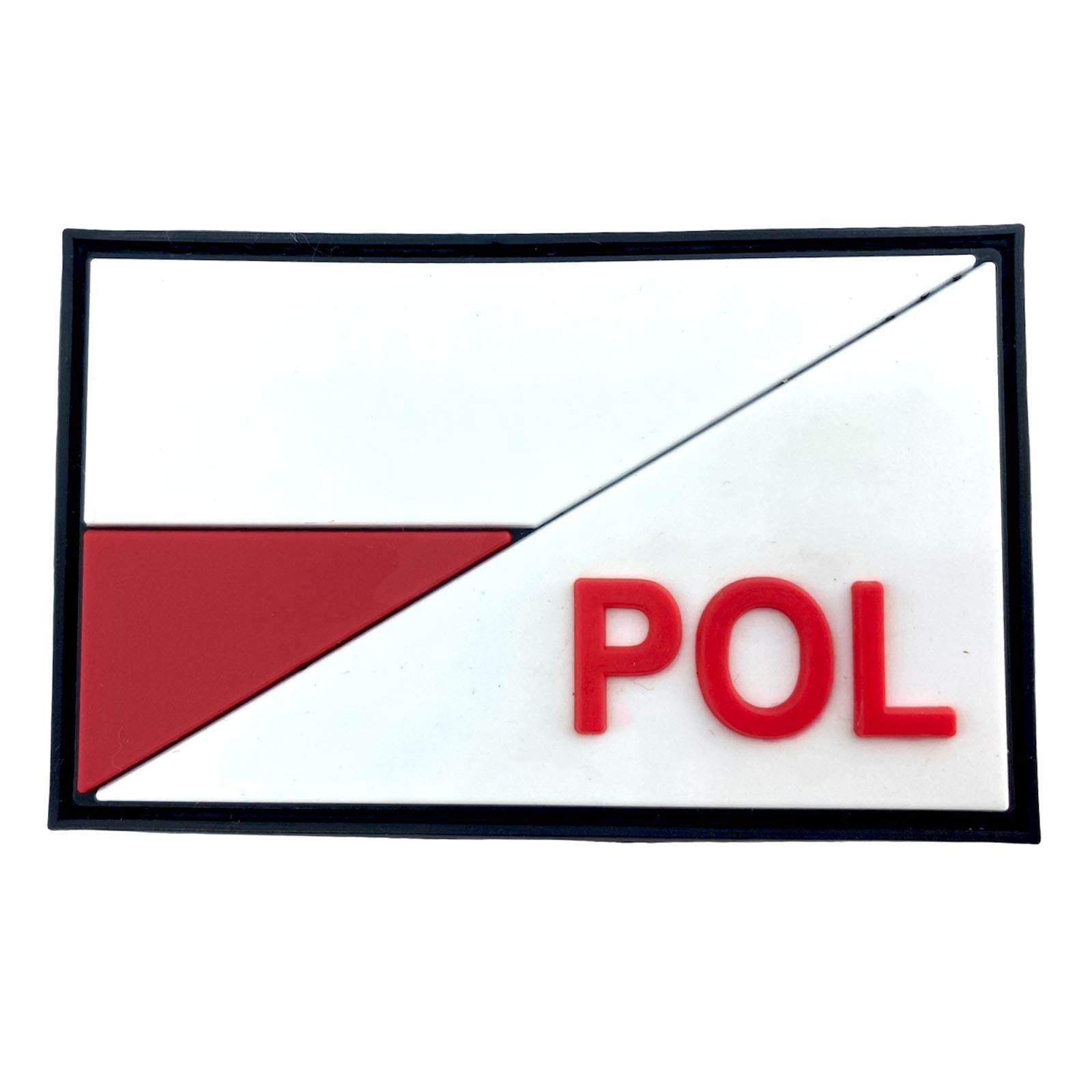 Poland Polish Diagonal POL Flag Tactical PVC Airsoft Paintball Cosplay Patch