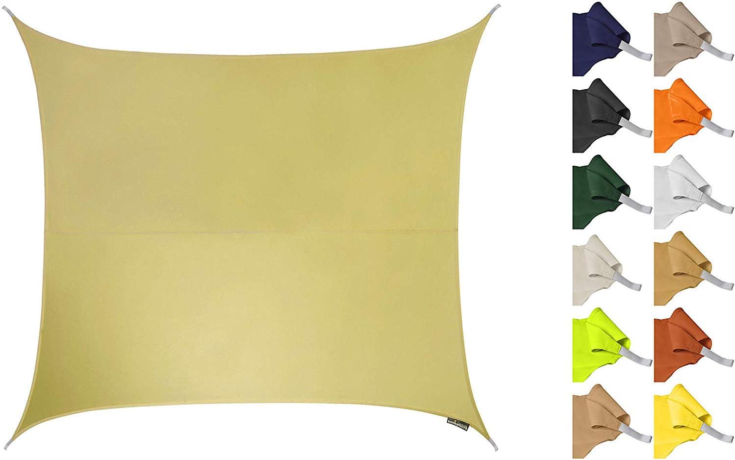 Rectangle Water Resistant Garden Patio Sun Shade Sail Canopy, Outdoor Terrace Paddock Party UV Protection Waterproof Sunscreen (Beige,5 * 5m)