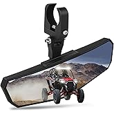 ZIDIYORUO UTV Rear View Mirror, HD SXS UTV Center Mirror with Aluminum Clamp fits 1.5"-2.0" Roll Cage Mount, Compatible with Polaris RZR, Maverick Can Am X3, Pioneer, Talon, Kawasaki, CFMOTO, Yamaha