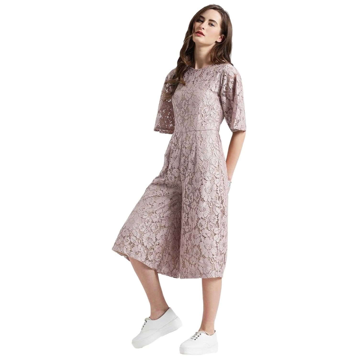 zink london womens round neck lace jumpsuit