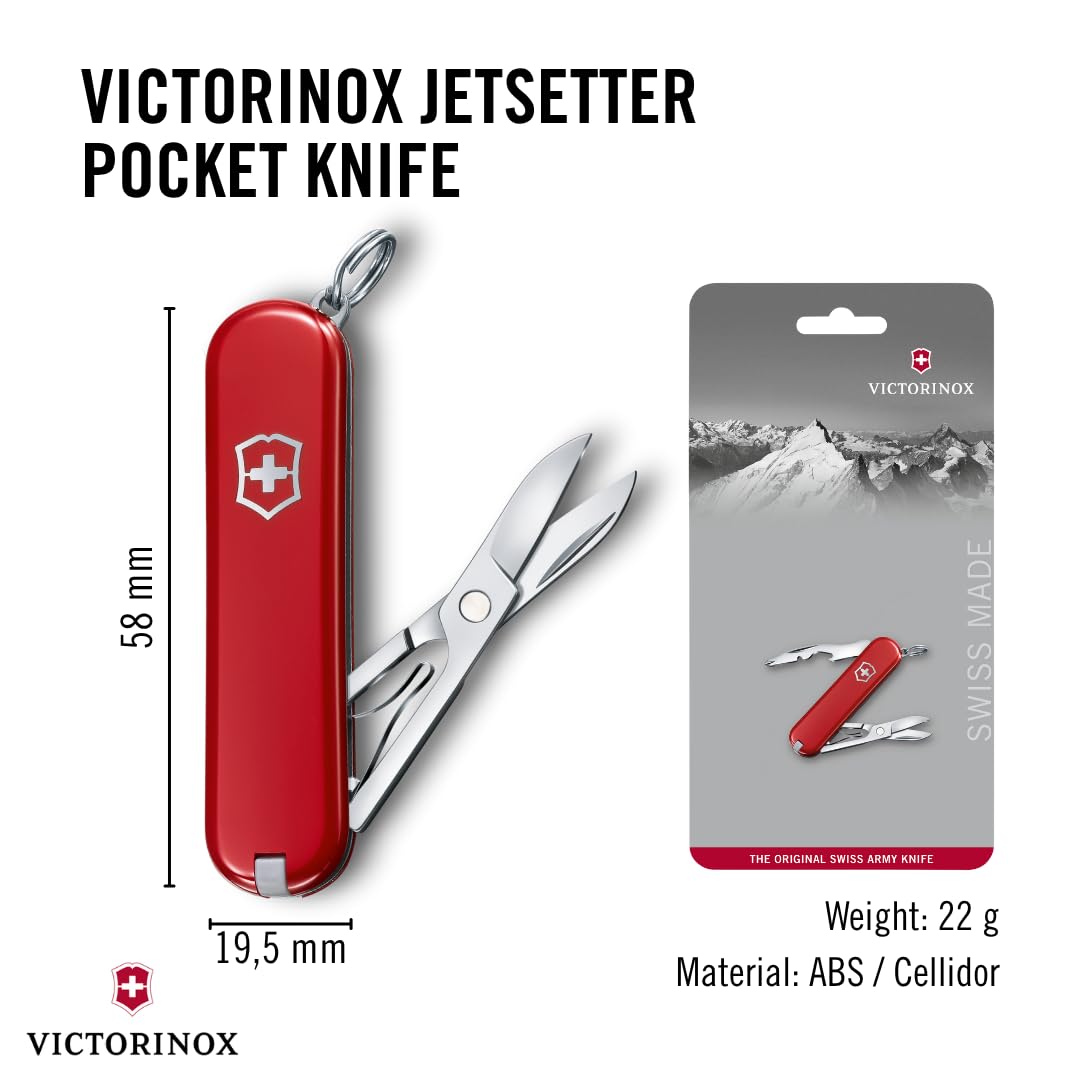 Victorinox Schweizer Taschenmesser, Jetsetter, Multitool, Swiss Army Knife mit 7 Funktionen, Kapselheber, Phillips-Schraubendreher 0/1, magnetisch 3