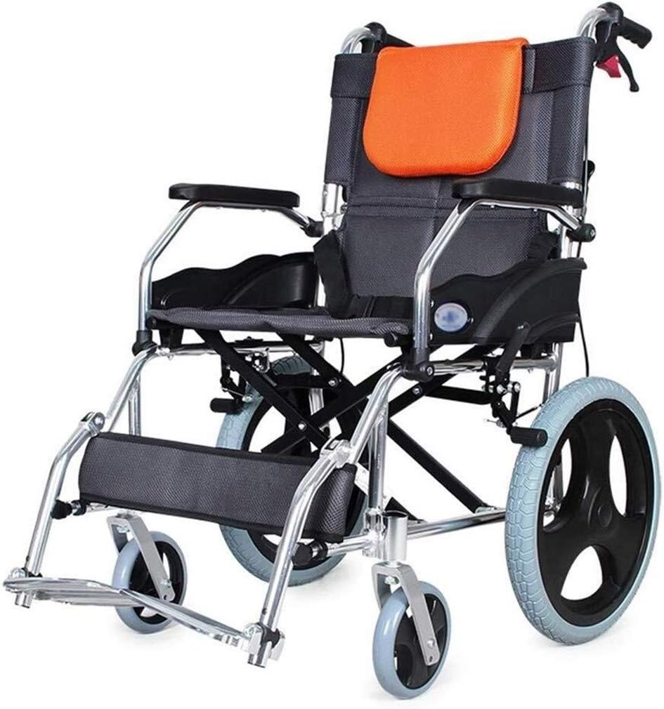 QZDDLY Sillas de Ruedas Plegable Ligero Autopropulsada con Frenos de
