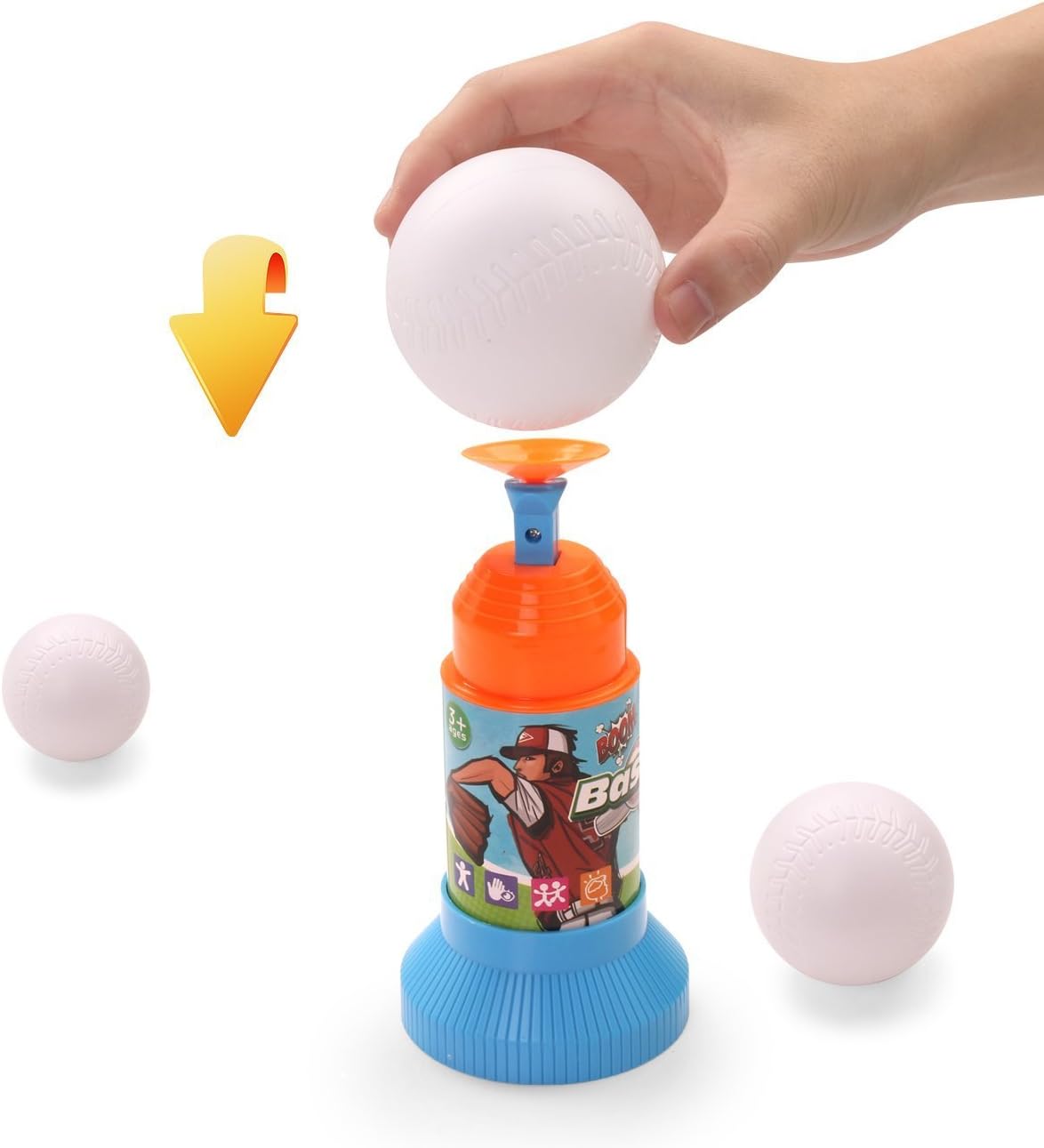 EXERCISE N PLAY Training Automatic Launcher Baseball Bat Toys - Indoor Outdoor Sports Baseball Games T-Ball Set for Children: Toys & Games