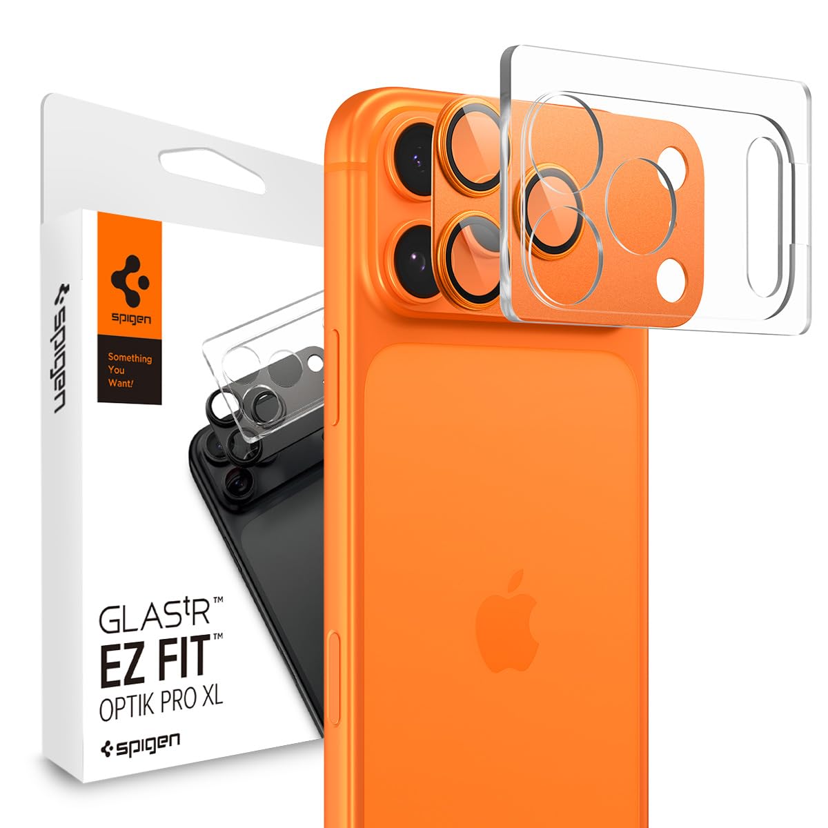 Spigen Camera Lens Screen Protector [GlasTR EZ Fit Optik Pro XL] Designed for iPhone 17 Pro [Case Friendly] - Cosmic Orange [1 Pack]