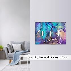 Purple Blue Abstract Marble 3 Gang Toggle Light