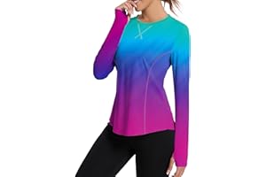 Avoogue Women UPF 50+ UV Shirts Long Sleeve with Thumb Holes Workout Sun Shirt Quick Dry Athletic Hiking Running Tops