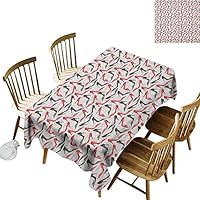 DONEECKL Red and Black Easy to Clean Tablecloth Will not Fade Women Fashion Pattern with High Heel Stiletto Shoes Ladies Footwear Scarlet Black Beige W60 xL102