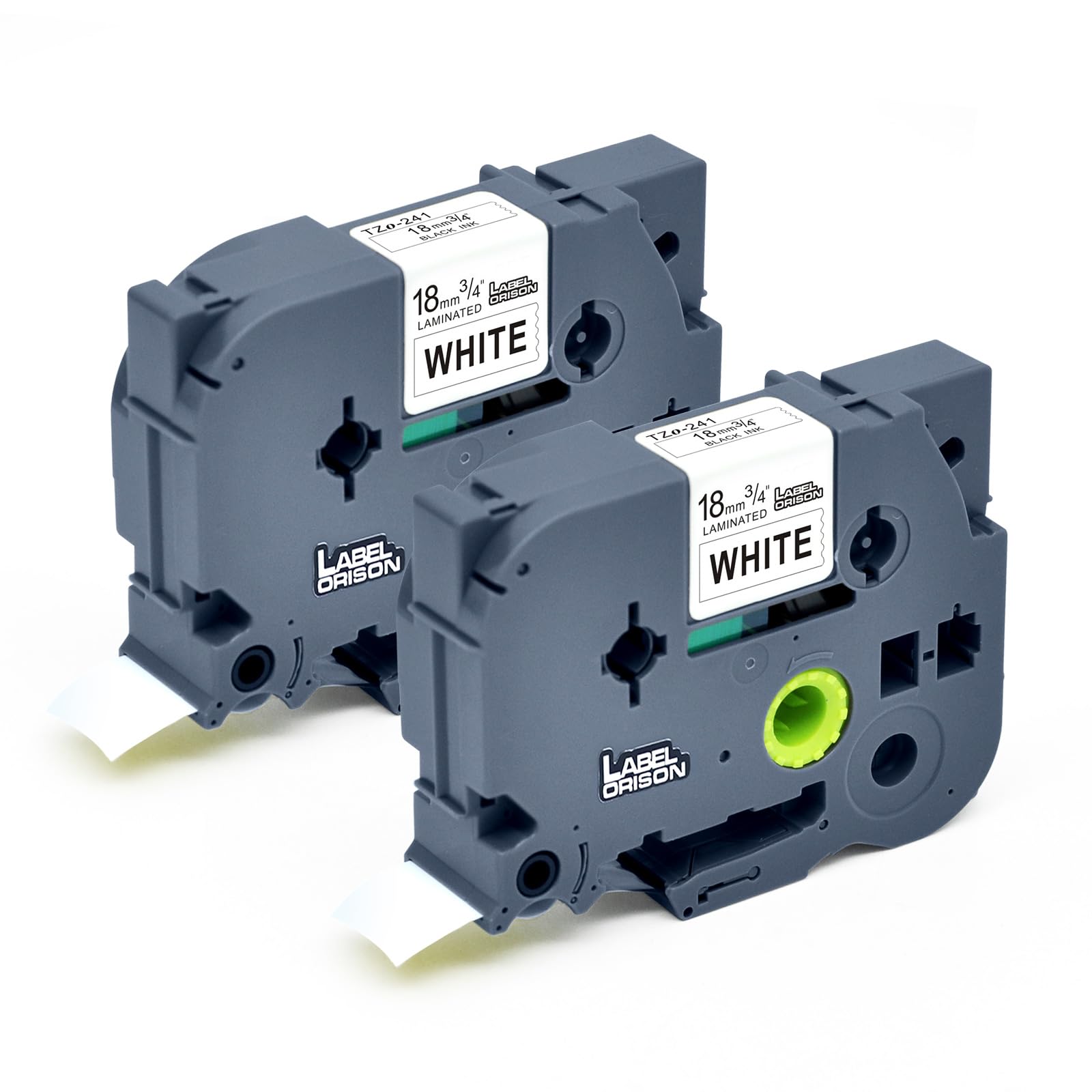 2X Compatible Label Tape Replacement for Brother Tzo-241 Black on White 18mm x 8m Laminated for Brother PTD450VP PTD400 PTE300VP PTE500VP PT-D600 PT-D400 PT-D450, Label Orison