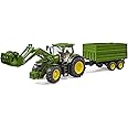 John Deere 7R 350 Tractor with Front Loader and Tandem Tipping Trailer