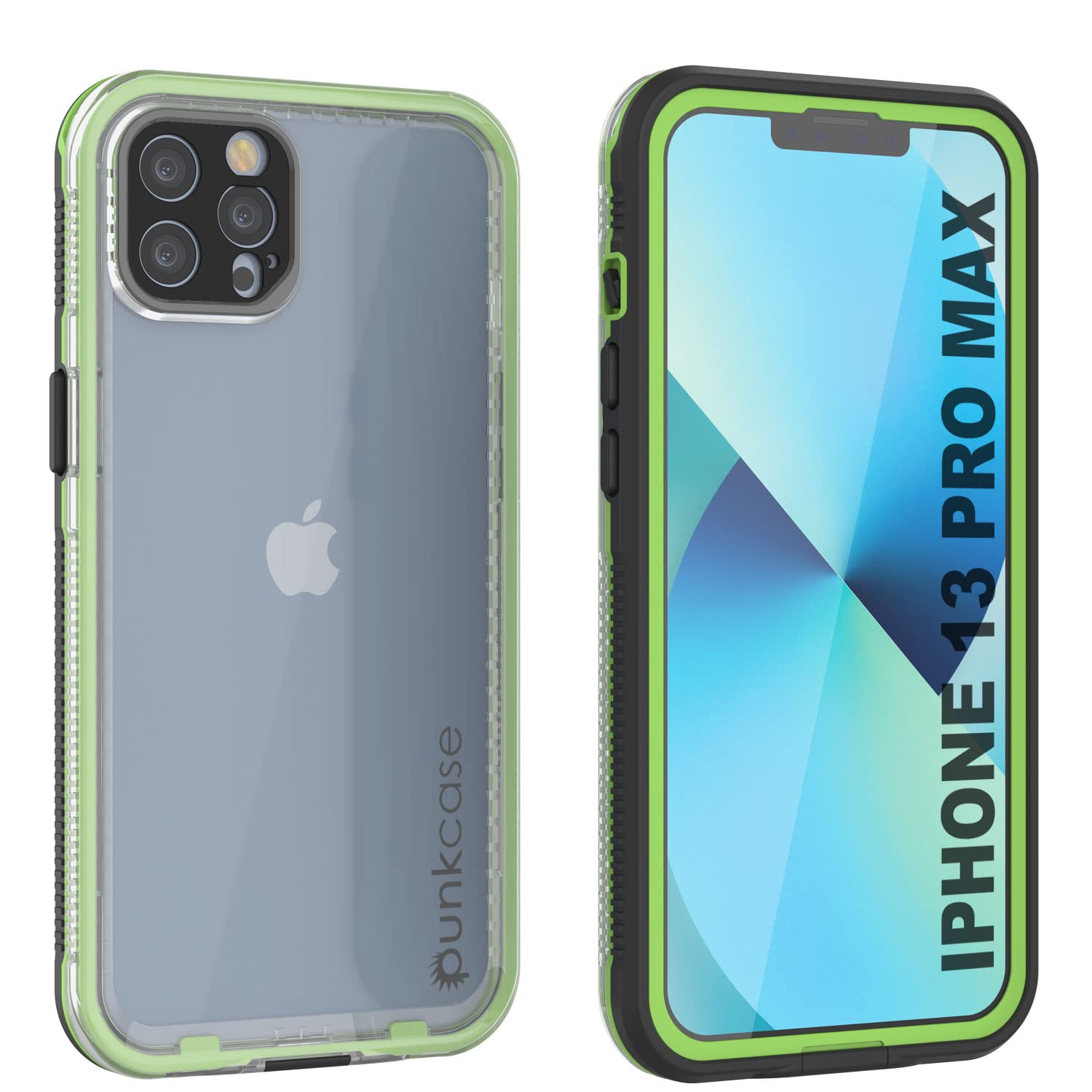 Punkcase for iPhone 13 Pro Max Waterproof Case [Aqua Series] [Slim Fit] [IP68 Certified] [Shockproof] [Dirtproof] [Snowproof] Armor Cover W/Clear Back for iPhone 13 Pro Max (6.7") [Black]