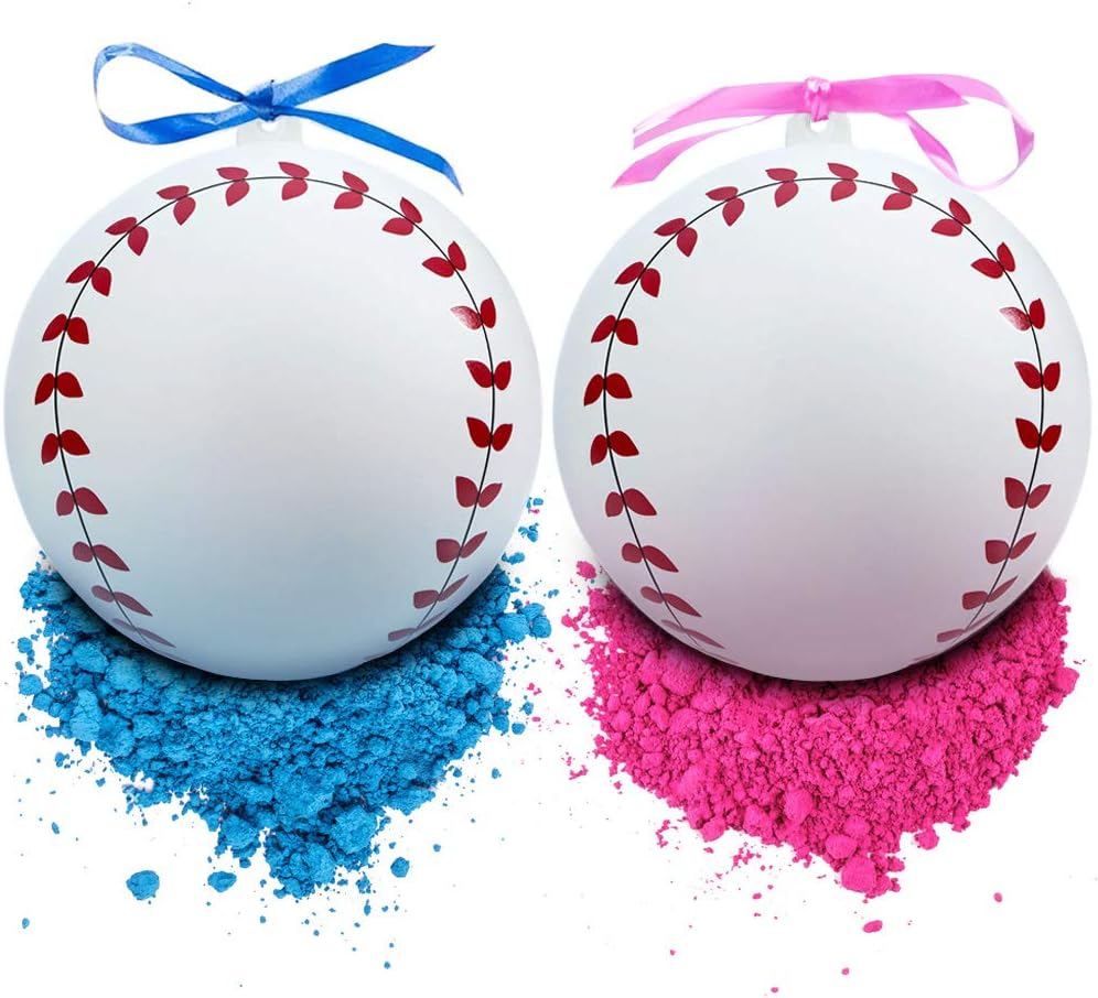 Gender Reveal Party Baseball Balls Pink And Blue Set Baby Shower Boy Or Girl Greeting Cards Party Supply Party Supplies