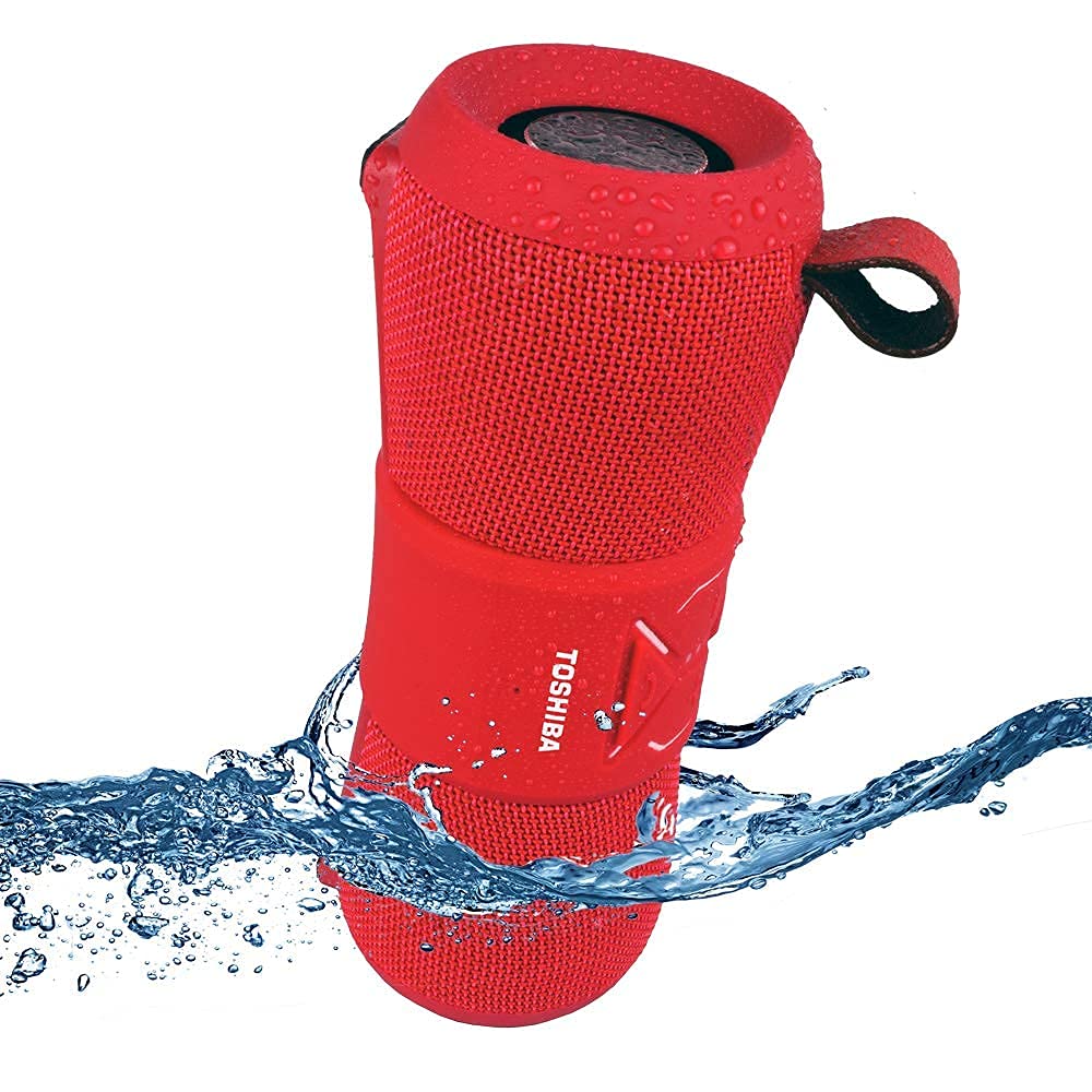 Toshiba WSP 200 Portable Waterproof Bluetooth Speaker - Red