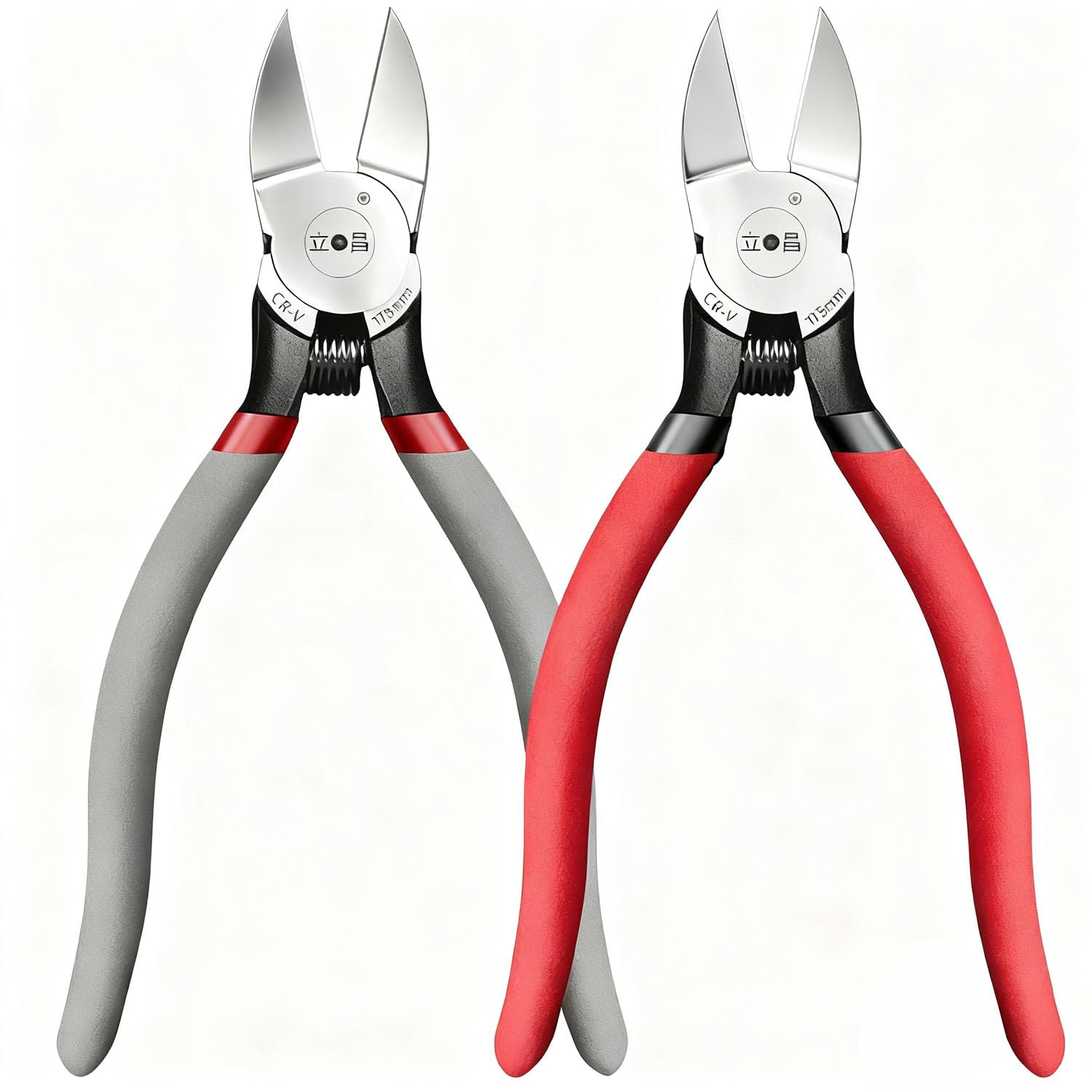 Photo 1 of 2 Pack Wire Cutters,6.5 Inch Flush Cutters,Spring Loaded Cutting Pliers for Cutting Crafts, Flowers, Plastics, Appliances and Any Clean Cutting Needs Powerful Wire Cutter(Red&Grey)