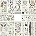 Foxjoy Metallic Temporary Tattoos, 12 Sheets, 200 Designs