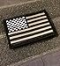 American Made Reflective hook/loop Black and White American Flag Embroidered Morale baseball cap hat Patch, 3x2 In