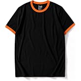Zengjo Men's Ringer Tee Crewneck Athletic T Shirts Short Sleeve Sport Shirt