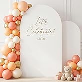 Metal Arch Backdrop Stand and Cover Set 7.2FT/6FT | Arch Stand Frame with Spiral Rotating Joint, 2 Wrinkle-Resistant Covers for Wedding, Birthday, Baby Shower and Party Decor