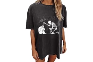 Wukreran Vintage Shirts for Women Cute Graphic Tee Spring Short Sleeve Tops Oversized Tshirts Teen Aesthetic Clothing