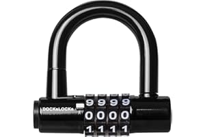 DocksLocks Compact Heavy Duty Weather Resistant Padlock Style Anti Theft U-Lock with Resettable Combination for Gyms, Bikes, Security Cables, Gates