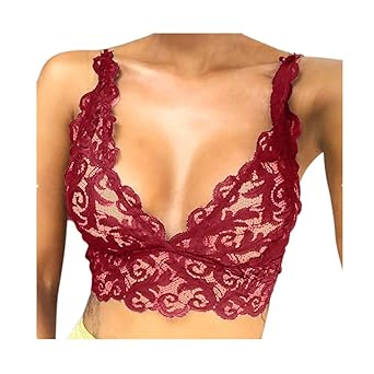 Lialbert BH Push Up Bustier Damen Spitze Soft Durchsichtiger BHS RüCkenfrei Blumen Dessous GroßE GrößEn UnterwäSche Hipster M