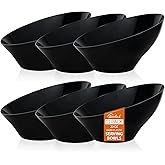 Goodluck 12 Pack Black Plastic Serving Bowls for Party - 20 OZ Angled Disposable Serving Bowls for Wedding Party Chip, Candy, Salad & Fruit