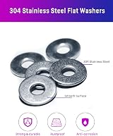 ANVINKU 750 Pcs Stainless Steel Washers Assorted 9 Sizes M2-M12 view 3