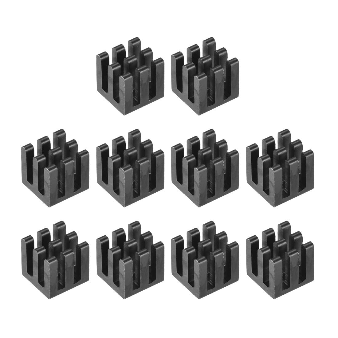 sourcing map Electronic Radiators Heatsink for MOS GPU IC Chip Black 10 x 10 x 10 mm 10pcs