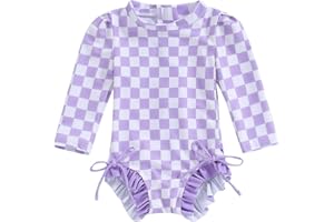 MAYUMMPY Toddler Baby Girls Bikini Beach Swimwear Zipper Swimsuit UPF 50+ Rash Guard One Piece Long Sleeve Bathing Suit