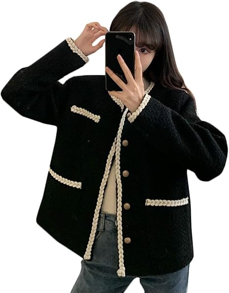 Amazon ｄｍｂｉｎｓｈｕｎ カーディガン レディース 秋冬 ジャケット ノーカラー 長袖 ゆったり ショートコート 韓国 アウター 可愛い ファッション 羽織り トップス 無地 コート ジャケット 通販