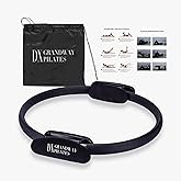 DX Grandway Premium Pilates Ring Fitness Circle - Lightweight Durable Foam Padded Handles, Flexible Resistance Exercise Equipment for Toning Arms, Thighs, Legs & Core