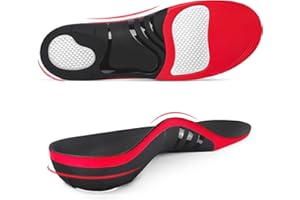 TROOER Plantar Fasciitis Insoles, 220+ lbs High Arch Support Inserts for Men Women, Heavy Duty Flat Feet Pain Relief Orthotic Running Athletic Work Boot Insoles for Standing All Day-Black S