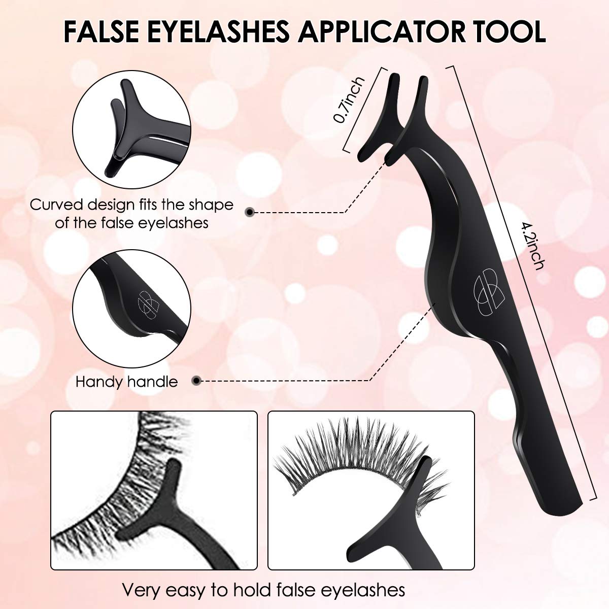 Eyelash Curler, Hizek 3 in 1 Mini Eyelash Curler Kit with Partial Eyelash Curler, Eyelash Extension Tweezers and Silicone Refill Pads, for Eyelashes Curling Natural and Long Lasting : Beauty