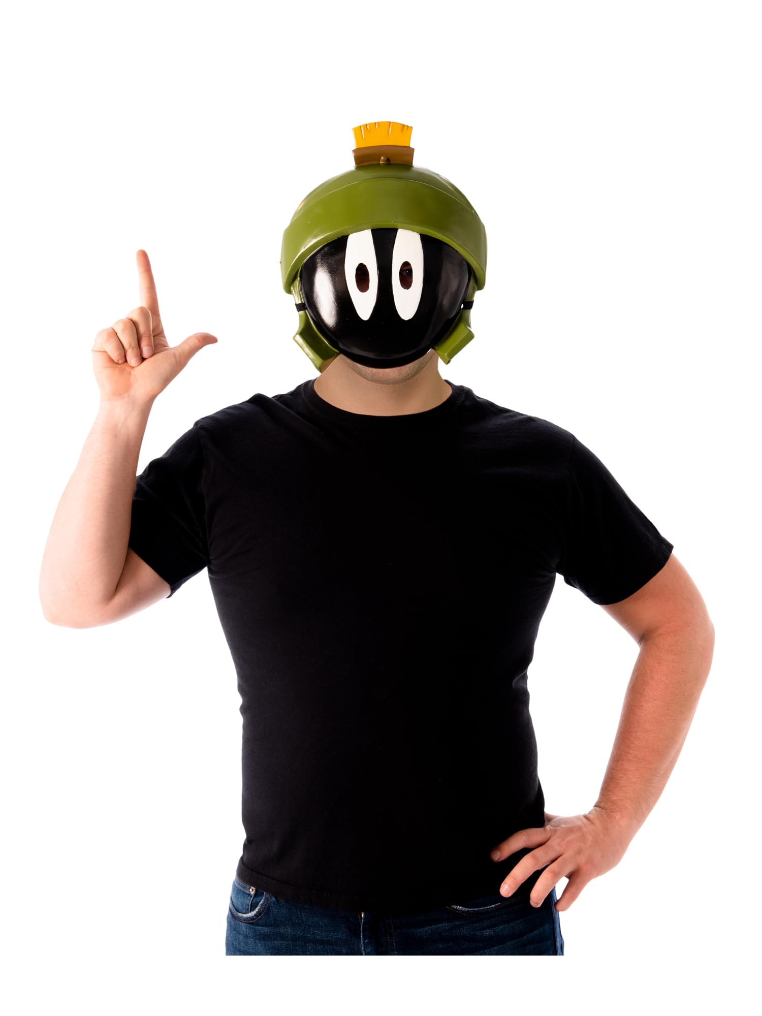 Rubies 202609NS Warner Bros. Space Jam Marvin the Martian Plastic Half-mask, Men, Women, Boys Girls, Green, NS Halloween