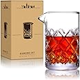 Eligara Cocktail Mixing Glass - 18 OZ Crystal Cocktail Stirring Glass, Thick Weighted Bottom - Bar Bartenders Tools Mixing Gl