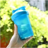 CHNLML Protein Shaker Bottle 400ML/16Oz w. Shaker Ball for Protein Shake, Shaker Bottle with Mixing Ball, Leak-Proof, BPA-Free, for Gym, Workout, Juice Mixer (Blu/Blu, 16Oz-400ML-1Bottle)