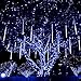 Outdoor Solar String Lights, 8 Tubes 288 LED Solar Powered Meteor Shower Rain Light, Falling Raindrop Christmas Lights, Waterproof Cascading Lights for Halloween Party Wedding Xmas Tree Decor (Blue)…