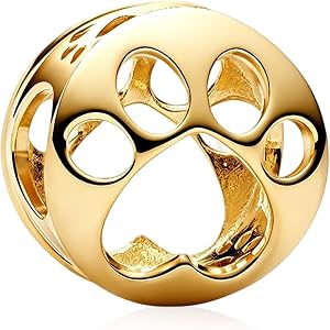 LaMenars 925 Sterling Silver 14K Gold Plated Charms for Pandora Bracelets And Necklaces,Pendants Bead Charms Birthday Holiday