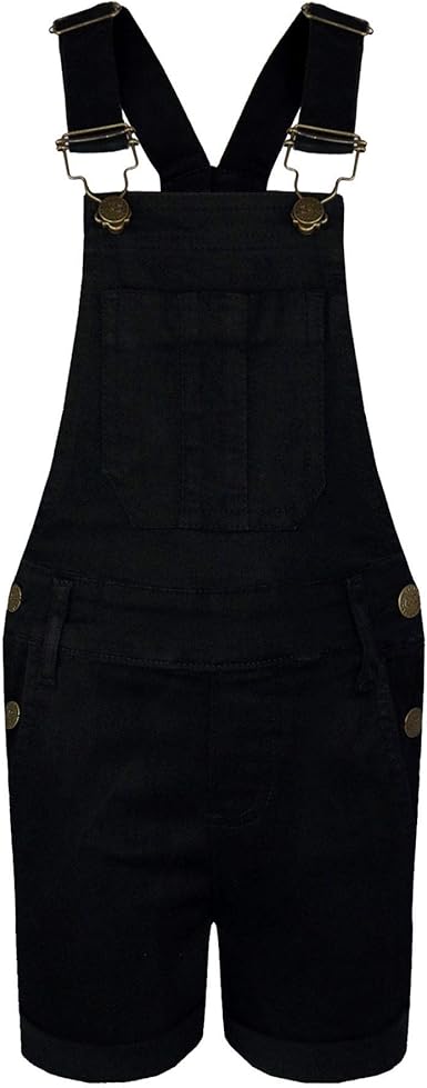 girls black dungaree