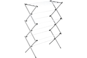 Honey-Can-Do DRY-01306 Folding 42-Inch Clothes Drying Rack, Silver/White