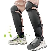 OLizee&reg; 1 Pair Adjustable Trimmer Gaiters Mowing Shin Guards Gardening Knee Pads Chainsaw Shin Guards Weed Eating Leg Protectors for Outdoor Activities Black