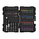 NAWIN Impact Driver Bit Set,45 Piece Screwdriver Bit Set,Impact Tough Screwdriving Bit Set (Black)