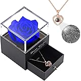 Vanleonet Eternal Rose Flower Gifts- Preserved Flower Rose Gift Pack Handmade Fresh Flower Rose with 100 Languages I Love You