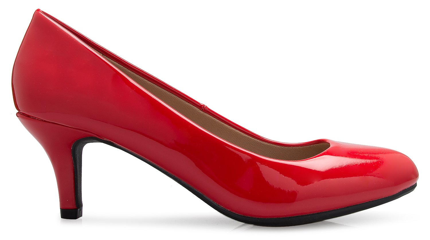 Olivia K Women's Comfort Classic Round Toe Kitten Low Mid Heel Dress Pumps - Image 3
