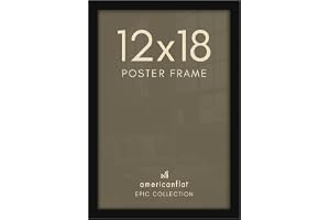 Americanflat 12x18 Poster Frame - Engineered Wood - Black | Polished plexiglass front, hangs vertical or horizontal, sawtooth