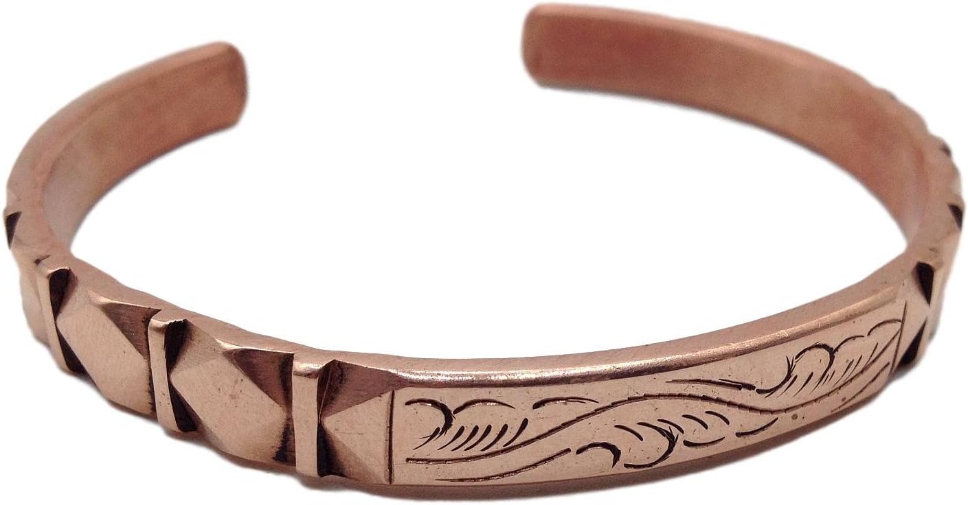 Healing Lama Hand Forged 100% Copper Bracelet. Made with Solid and High Gauge Pure Copper. Helps Reducing The Joint Pain and Stiffness, Joint Related Inflammation and Skin Allergies.