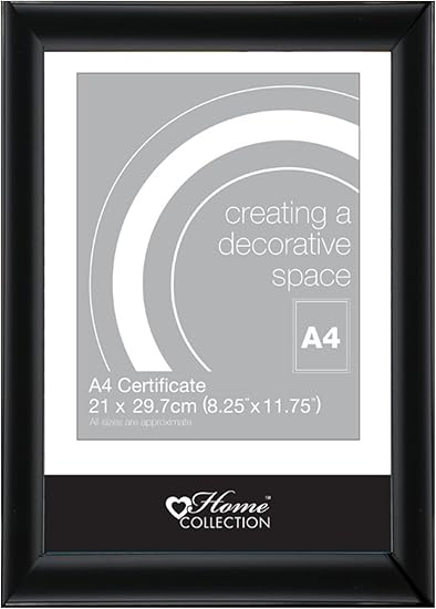 Home Collection Black Certificate Photo Frame With Glass Front Panel Amazon Co Uk Kitchen Home